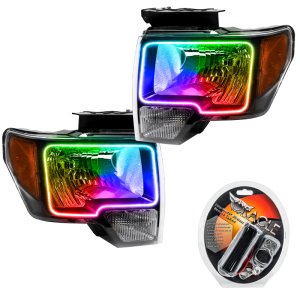 Ford F-150 Headlight Assemblies - ORACLE Lighting - ColorSHIFT LED - Black - `09-`14